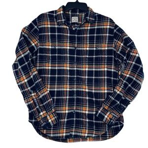 J. Crew Slim Fit 100% Cotton Plaid Flannel Men’s Long Sleeved Shirt Size Medium